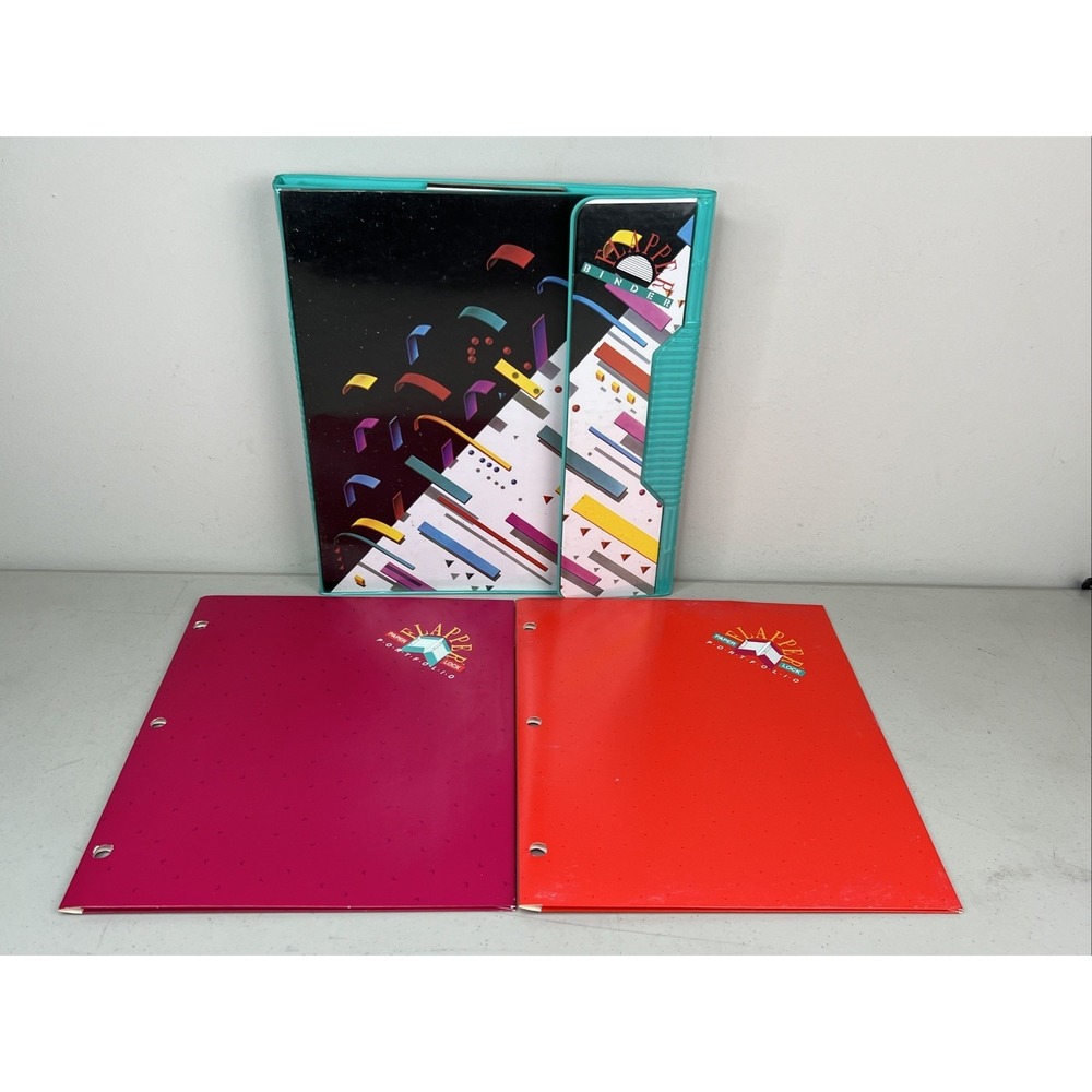 Vintage 1989 MEAD Flapper Binder TRAPPER KEEPER Retro 3 Ring Notebook W- Inserts